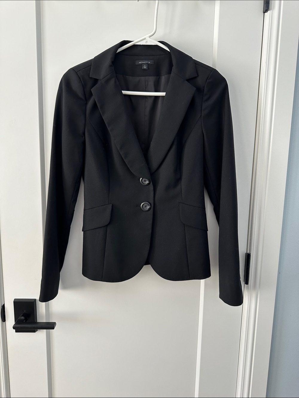 Black Women's Two-Button Tailored Blazer